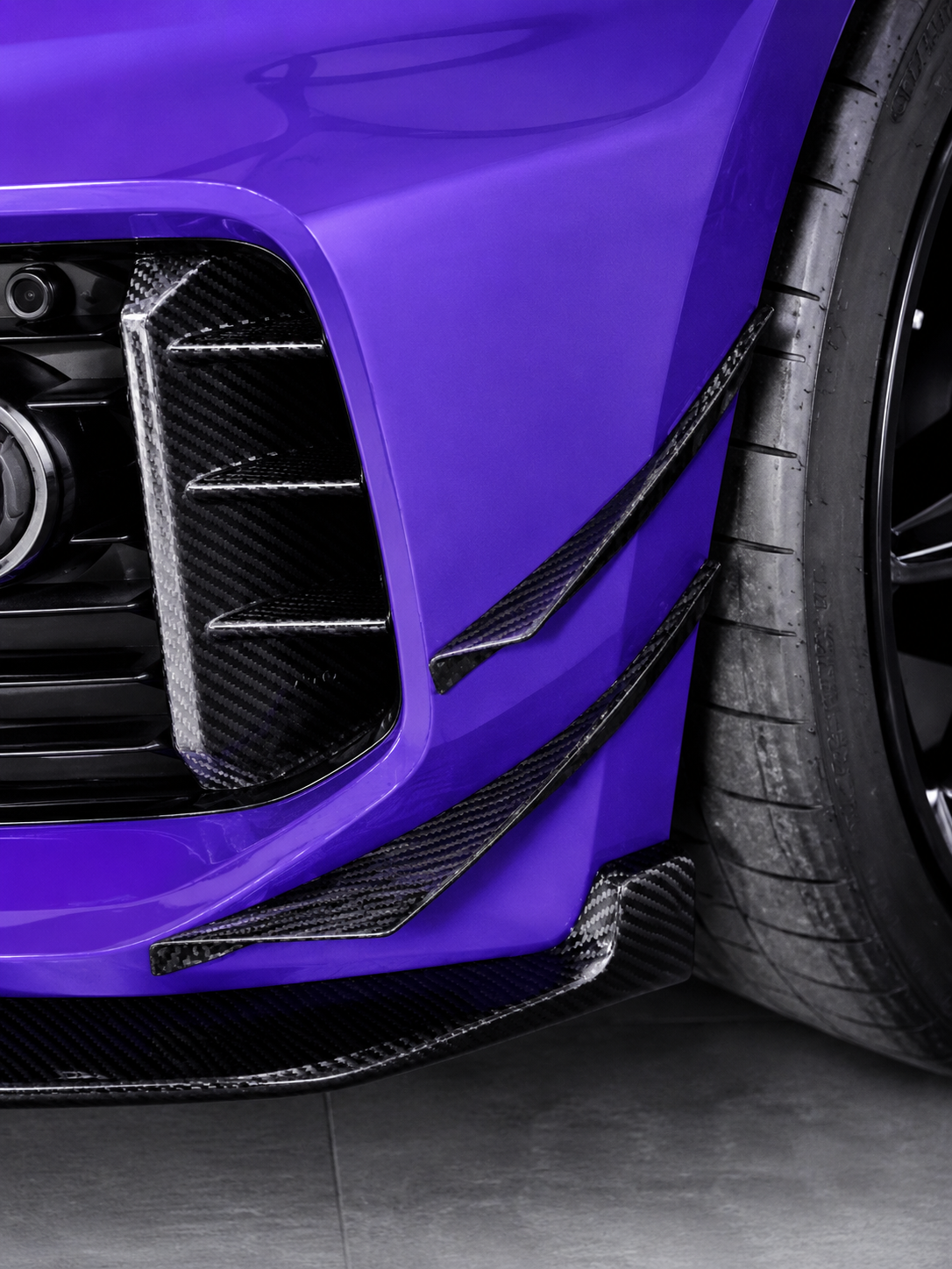 Karbel-Dry Carbon Front Bumper Canards for Audi RS5 B9.5 2020-2025 Dry Pre-preg Carbon Fiber