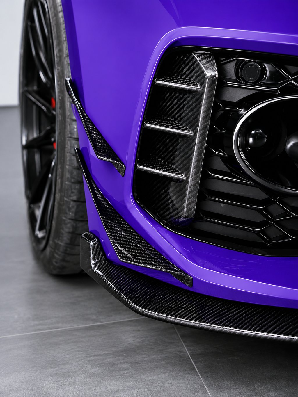 Karbel-Dry Carbon Front Bumper Canards for Audi RS5 B9.5 2020-2025 Dry Pre-preg Carbon Fiber