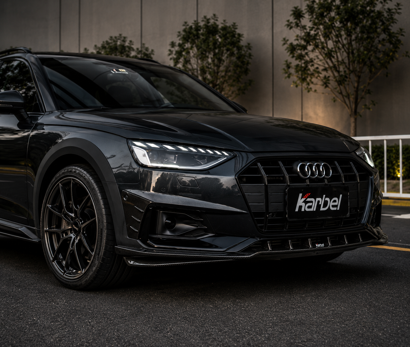Karbel-Dry Carbon Front Lip Splitter Audi A4 Allroad B9.5 2020-ON Pre-preg Carbon Fiber