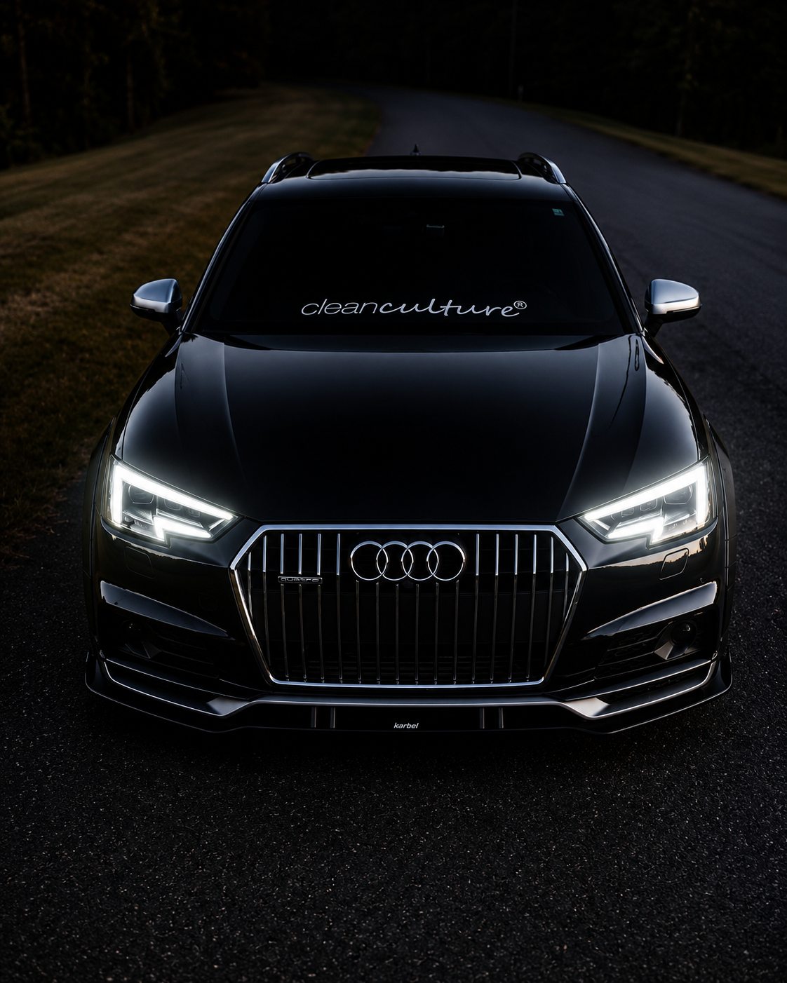 Karbel-Dry Carbon Front Lip Splitter For Audi A4 Allroad B9 2017-2019 Pre-preg Carbon Fiber