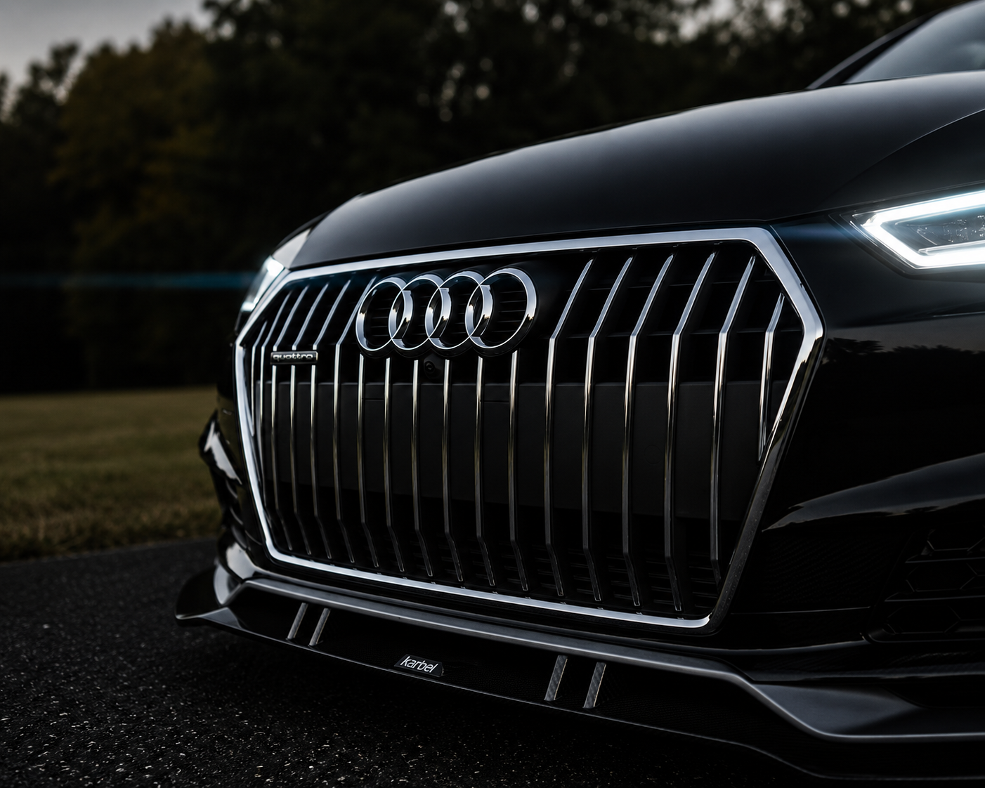 Karbel-Dry Carbon Front Lip Splitter For Audi A4 Allroad B9 2017-2019 Pre-preg Carbon Fiber