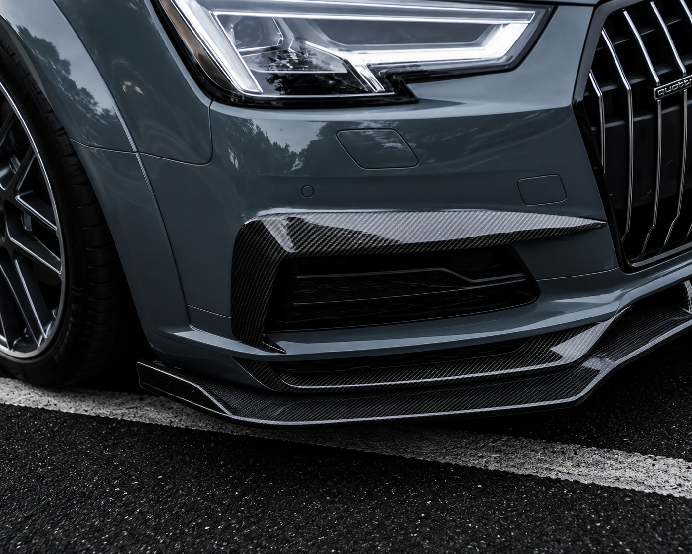 Karbel-Dry Carbon Upper Valences For Audi A4 Allroad B9 2017-2019 Pre-preg Carbon Fiber