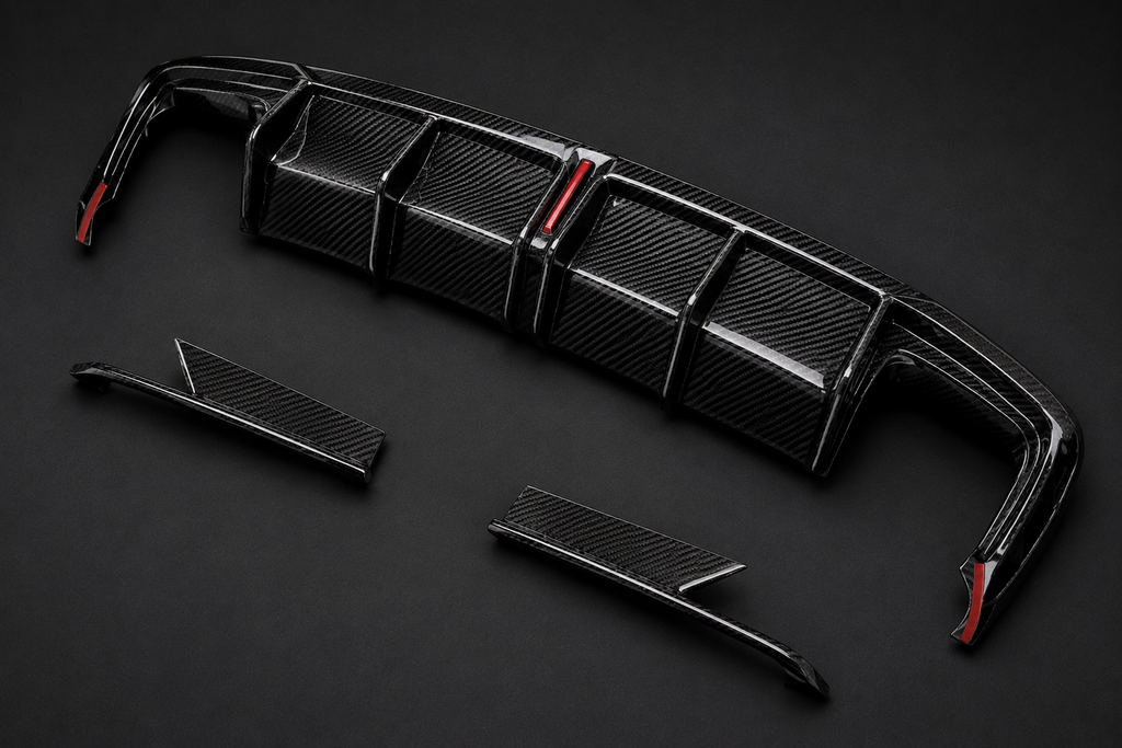 Karbel-Dry Carbon V1 Rear Diffuser & Canards for Audi S4 B9.5 2020-ON Carbon Fiber