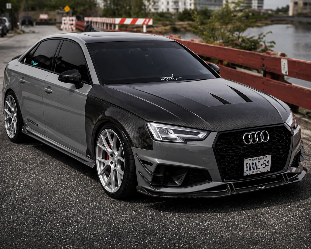 Karbel-Dry Carbon Side Skirts & Upper Side Skirt Trim for Audi S4 & A4 S Line B9/B9.5 Carbon Fiber