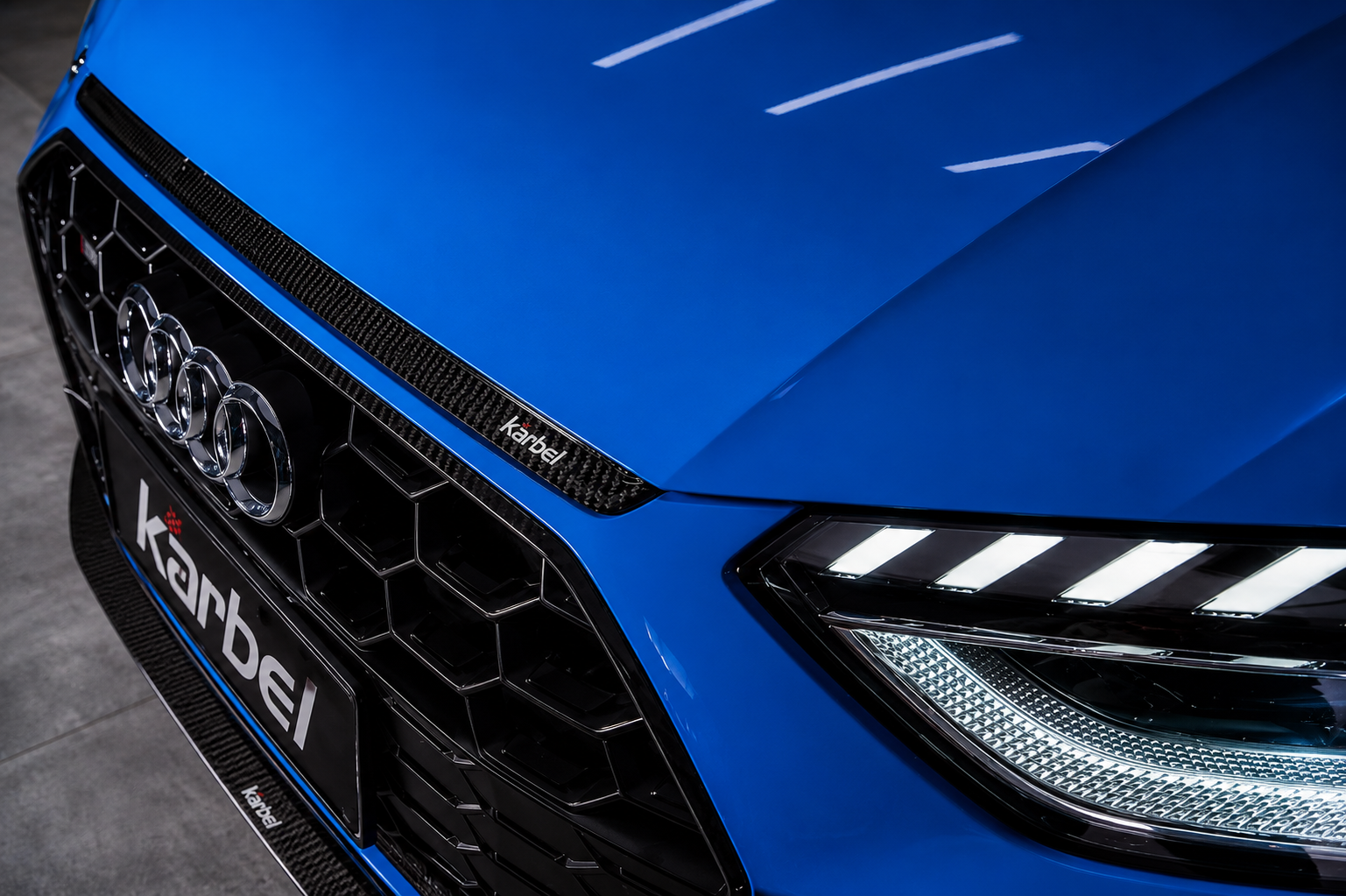 Karbel-Dry Carbon Front Bumper Top Trim for Audi S4 & A4 S Line 2020-ON B9.5 Pre-preg Carbon Fiber