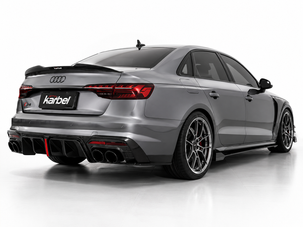 Karbel-Dry Carbon V2 Side Skirts for Audi S4 A4 B9 / B9.5 2017-ON Pre-preg Carbon Fiber