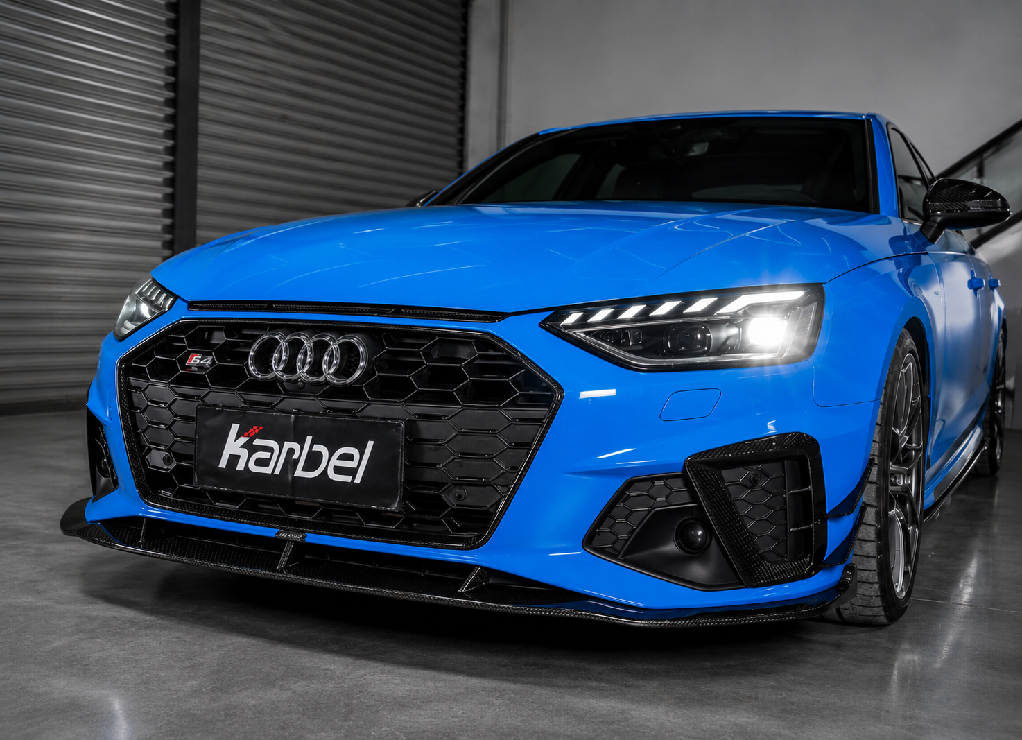Karbel-Dry Front Canards for Audi S4 & A4 S Line B9.5 Pre-preg Carbon Fiber