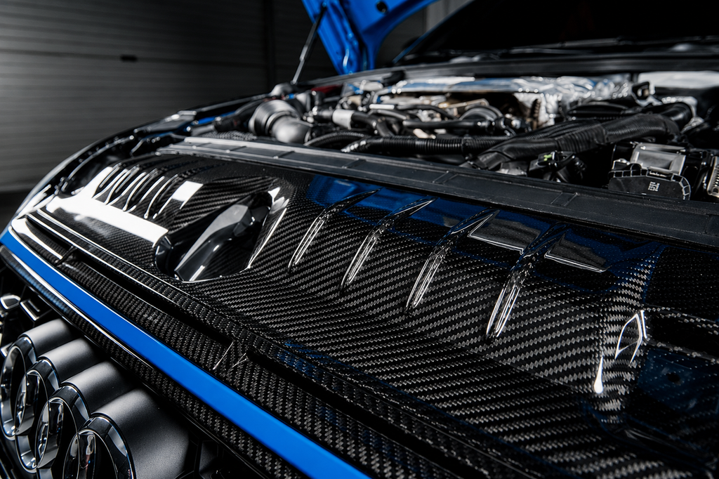 Karbel-Dry Carbon Radiator Cooling Plate for Audi S4 & A4 S Line 2020-ON B9.5 Pre-preg Carbon Fiber