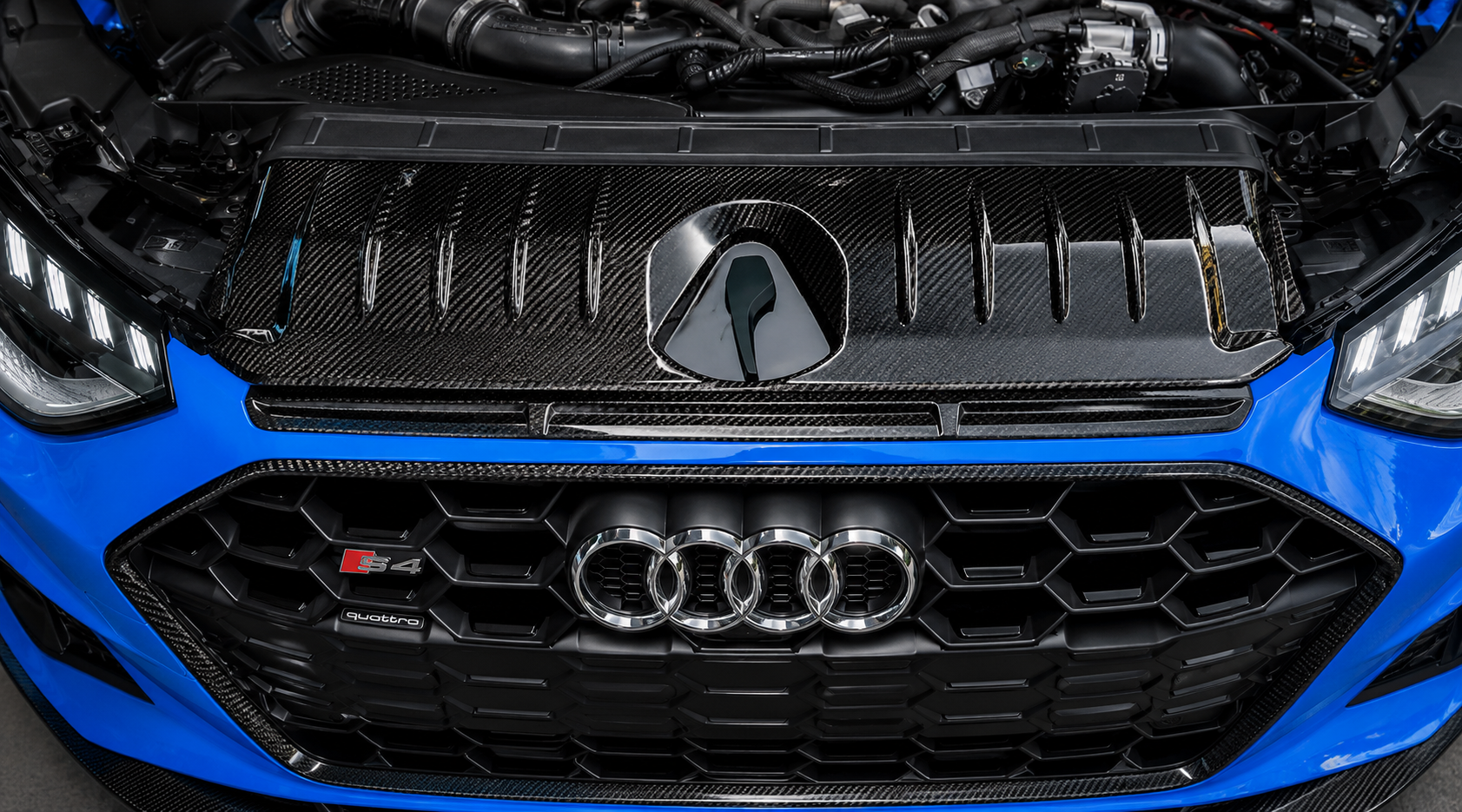 Karbel-Dry Carbon Radiator Cooling Plate for Audi S4 & A4 S Line 2020-ON B9.5 Pre-preg Carbon Fiber
