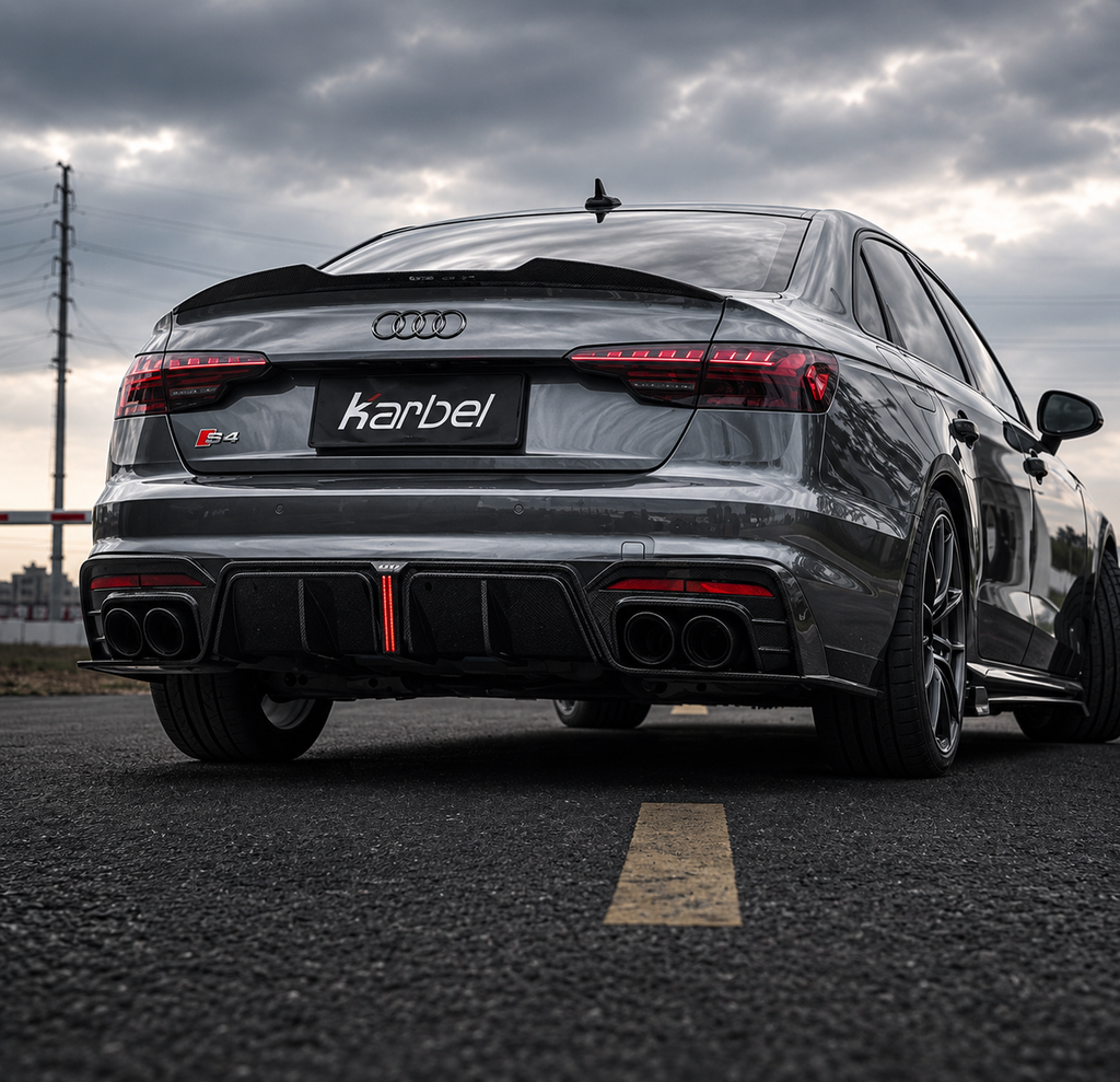 Karbel-Dry Carbon Rear Spoiler Ver.1 for Audi S4 & A4 S Line 2017-ON B9 B9.5 Sedan Carbon Fiber