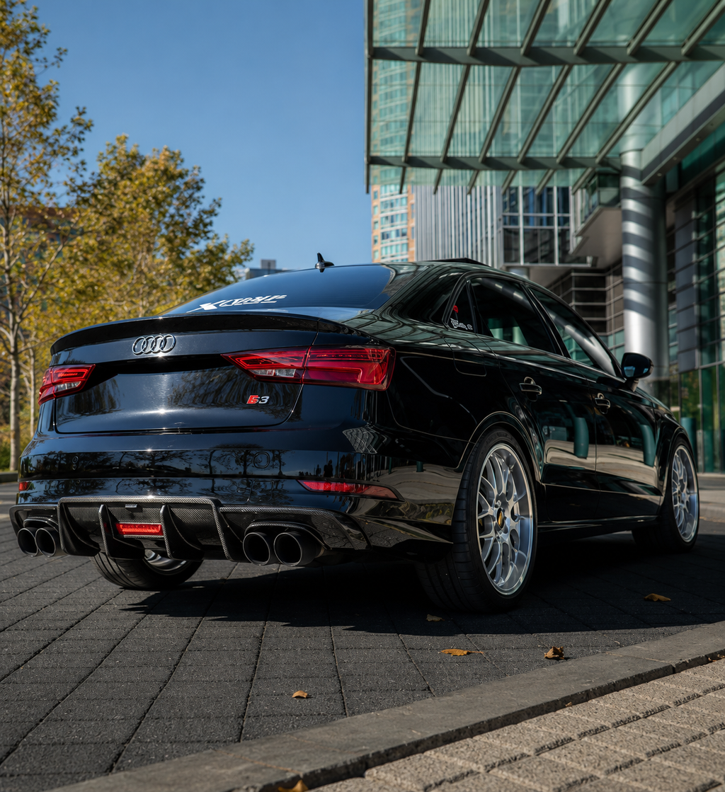 Karbel-Dry Carbon Rear Diffuser for Audi A3 8V Base Model 2014-2016 Sendan Carbon Fiber