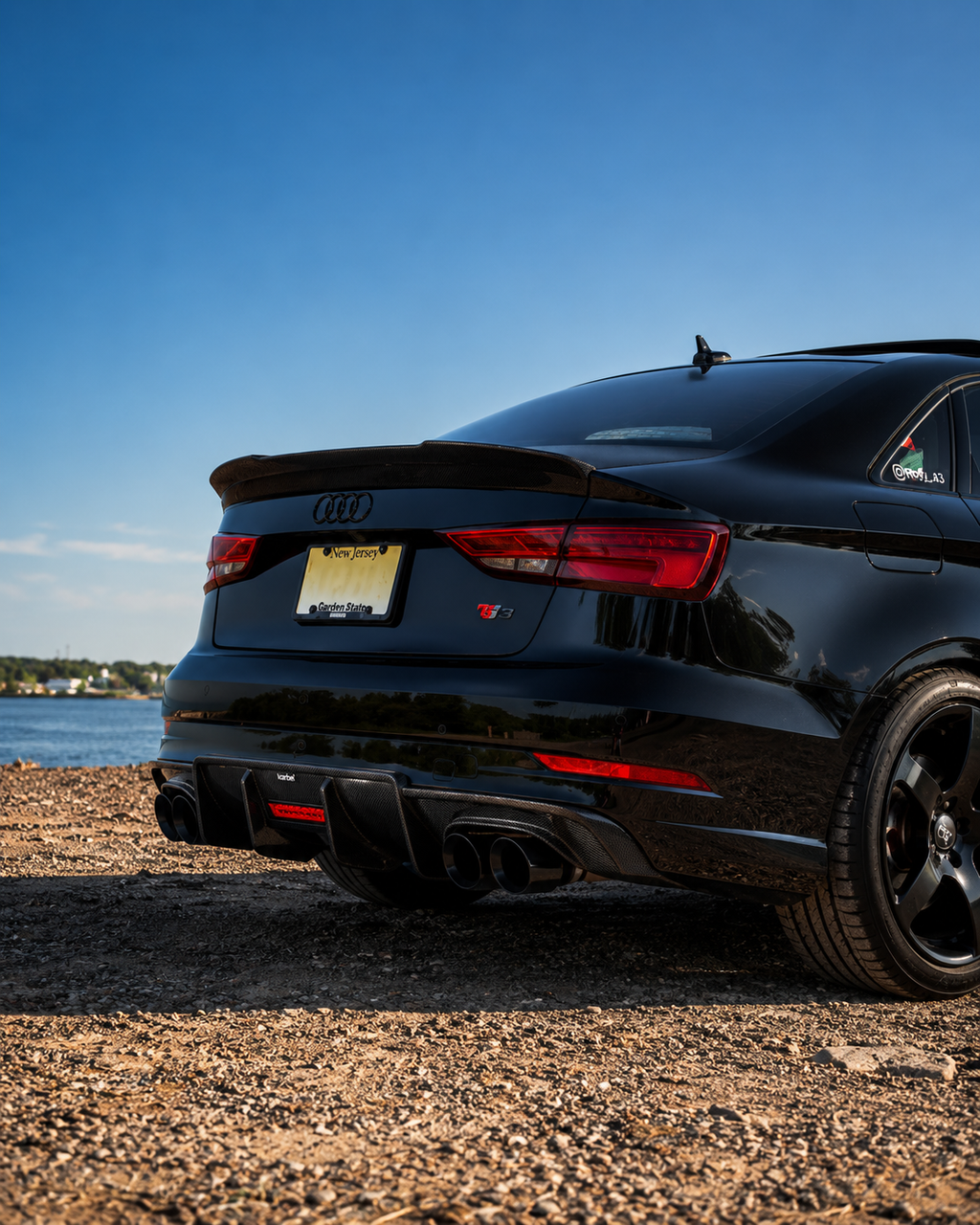Karbel-Dry Carbon Rear Diffuser for Audi A3 8V Base Model 2014-2016 Sendan Carbon Fiber