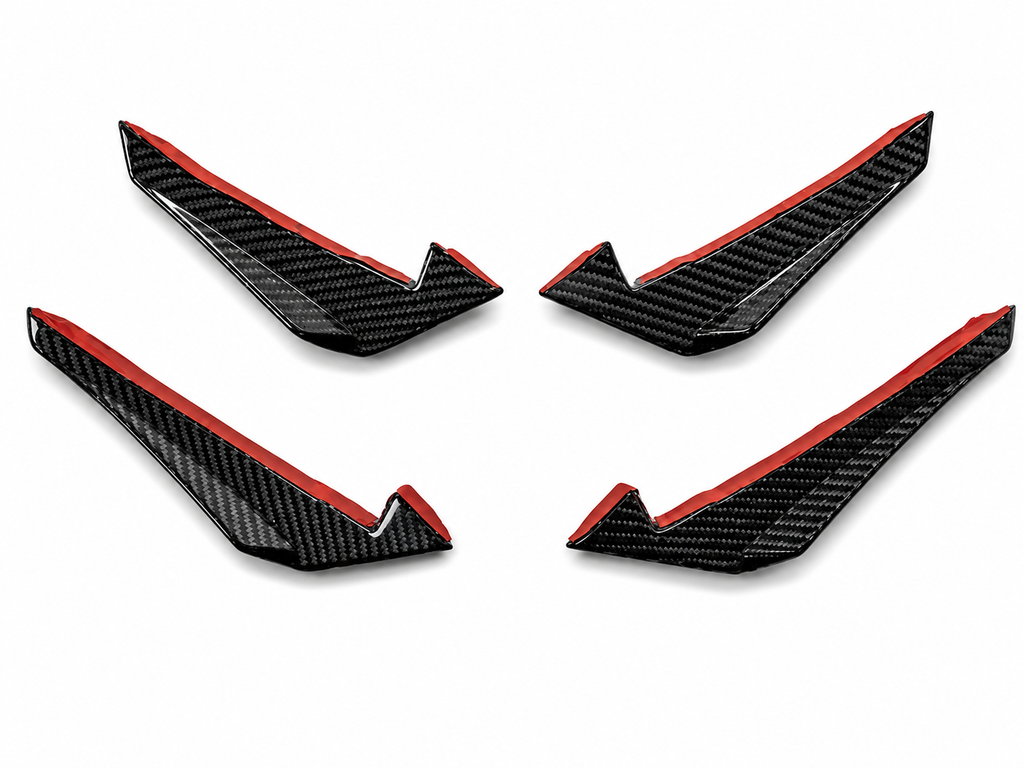Karbel-Dry Carbon V3 Front Canards for Audi S4 A4 S-line B9.5 Pre-preg Carbon Fiber