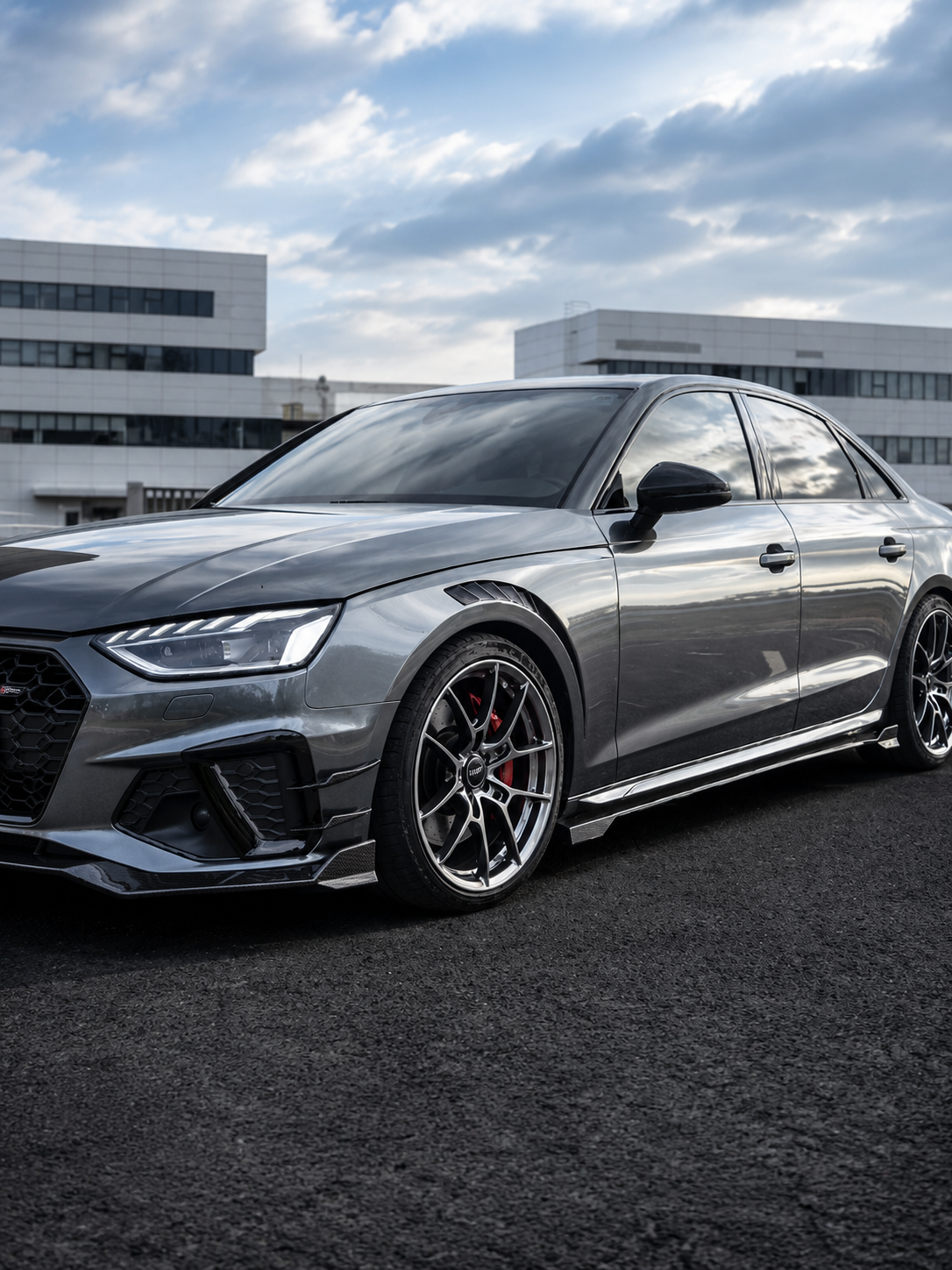 Karbel-Dry Carbon V2 Side Skirts for Audi S4 A4 B9.5 2020-ON Pre-preg Carbon Fiber
