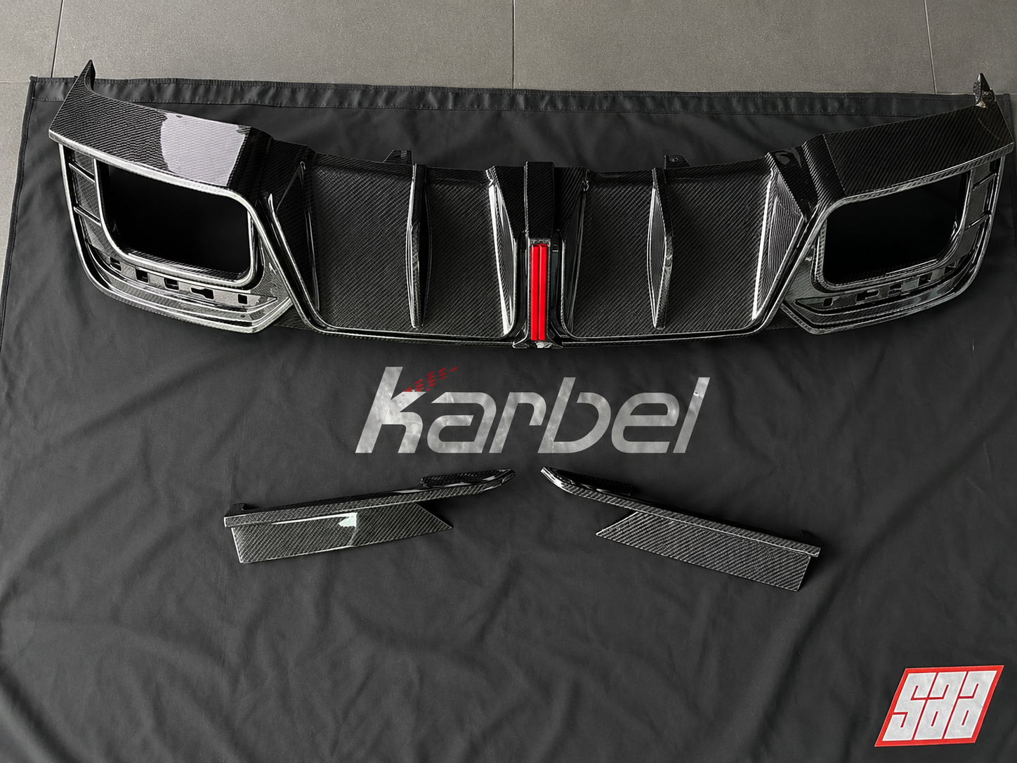 Karbel-Dry Carbon V3 Rear Diffuser & Canards for Audi S4 B9.5 Pre-preg Carbon Fiber