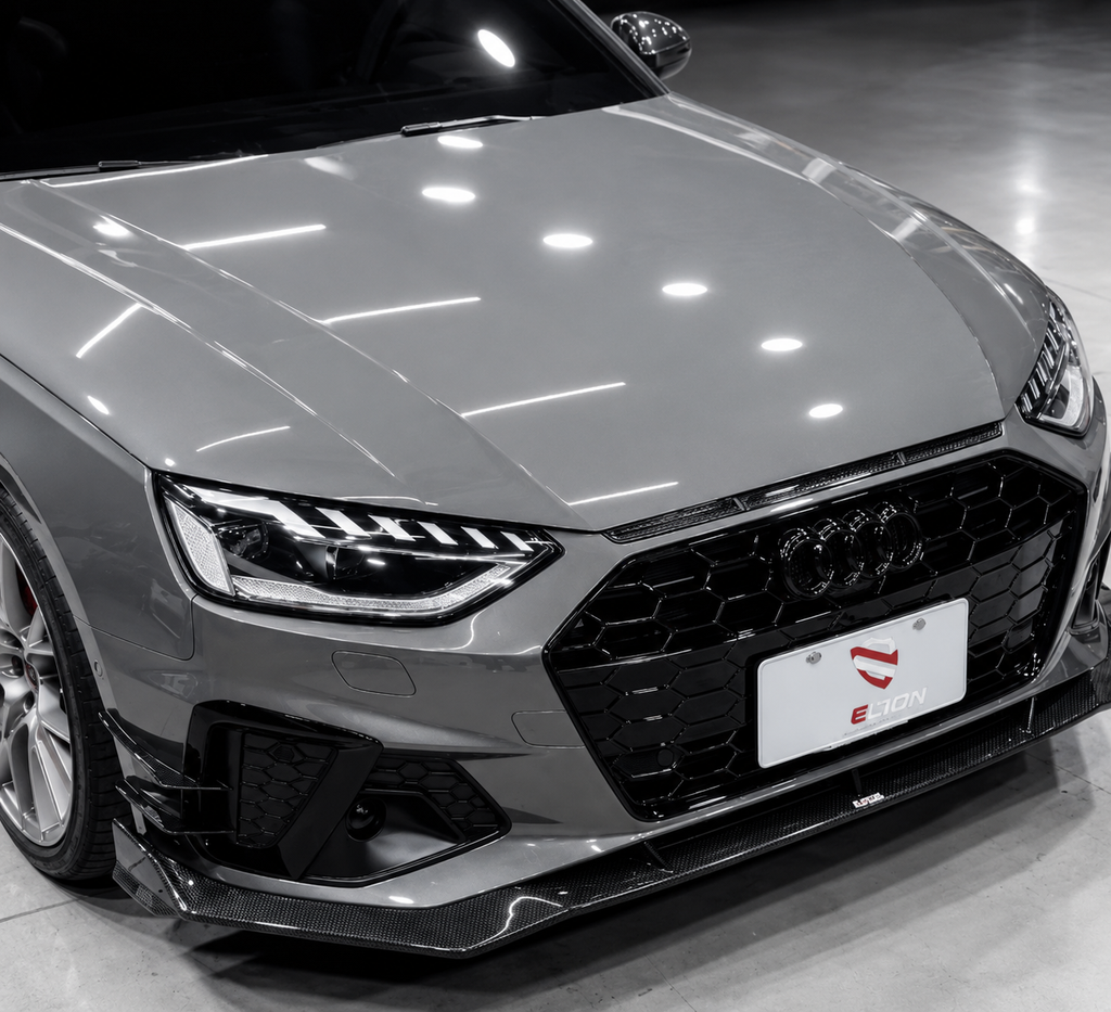 Karbel-Dry Carbon V3 Front Lip for Audi S4 A4 S-line B9.5 2020-ON Pre-preg Carbon Fiber