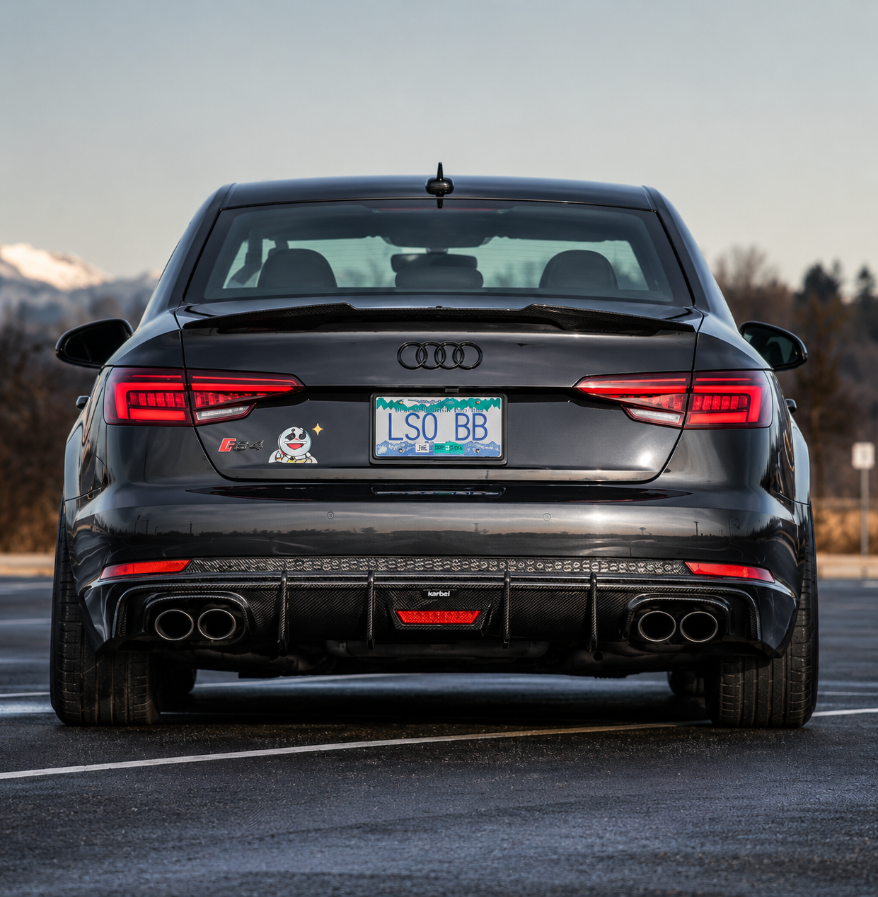 Karbel-Dry Carbon Rear Diffuser for Audi S4 & A4 S Line 2017-2019 B9 Pre-preg Carbon Fiber