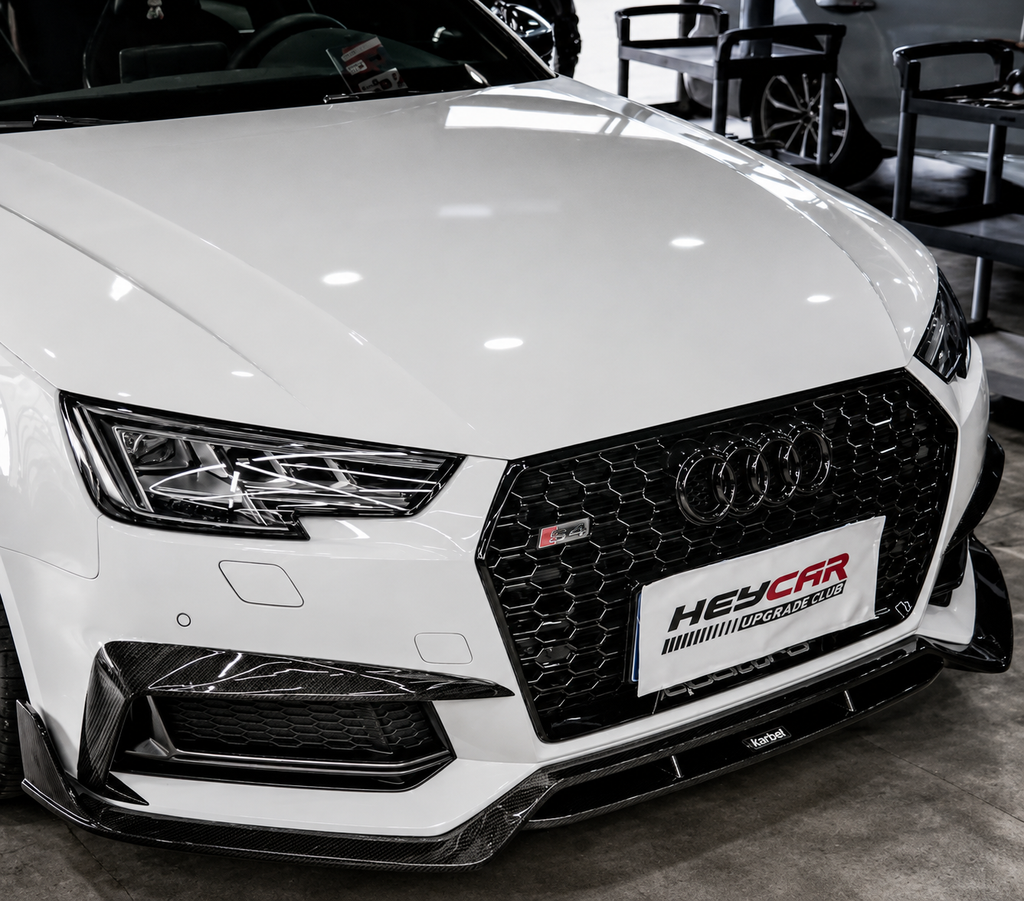 Karbel-Dry Carbon Front Lip Ver.1 for Audi S4 & A4 S Line 2017-2018 B9 Pre-preg Carbon Fiber