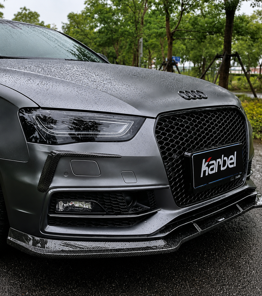 Karbel-Dry Carbon Front Lip for Audi S4 & A4 S Line 2013-2016 B8.5 Pre-preg Carbon Fiber