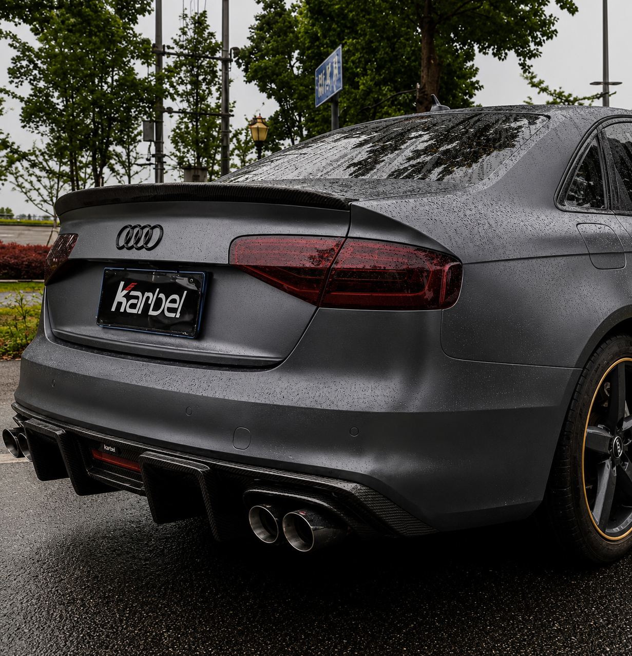 Karbel-Dry Carbon Rear Diffuser for Audi S4 & A4 S Line 2013-2016 B8.5 Carbon Fiber
