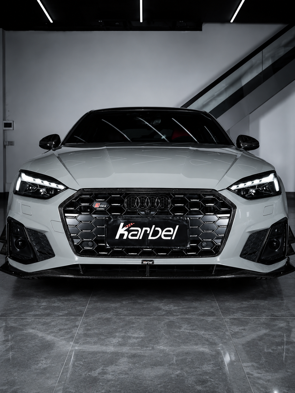 Karbel-Dry Carbon Front Grill Frame for Audi S5 & A5 S-bumper 2020-Early 2025 B9.5 Pre-preg Carbon Fiber