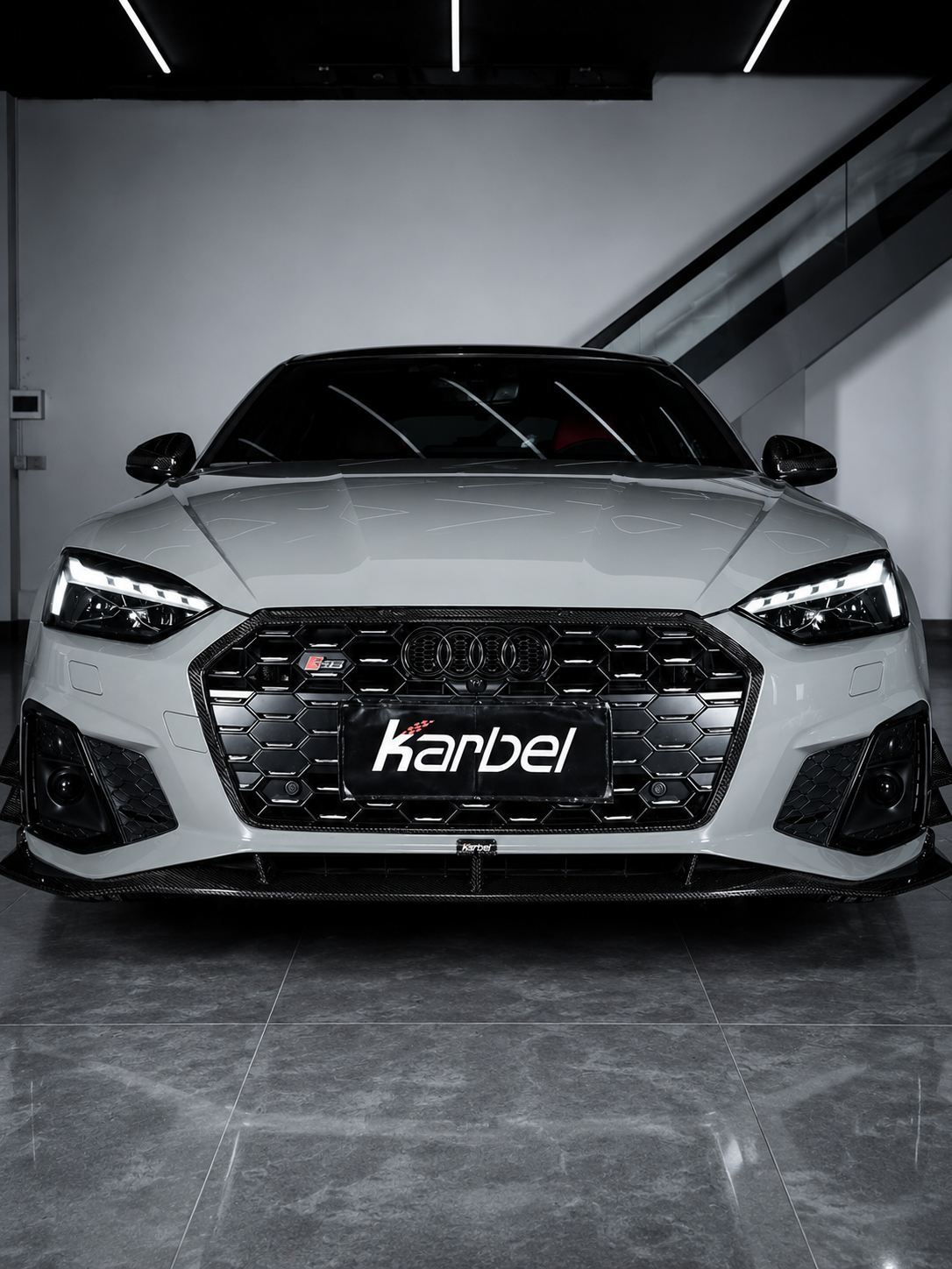 Karbel-Dry Carbon Front Grill Frame for Audi S5 & A5 S-bumper 2020-Early 2025 B9.5 Pre-preg Carbon Fiber