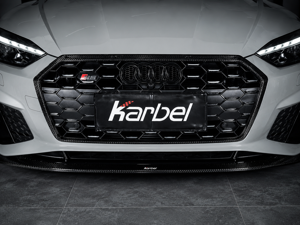 Karbel-Dry Carbon Front Grill Frame for Audi S5 & A5 S-bumper 2020-Early 2025 B9.5 Pre-preg Carbon Fiber