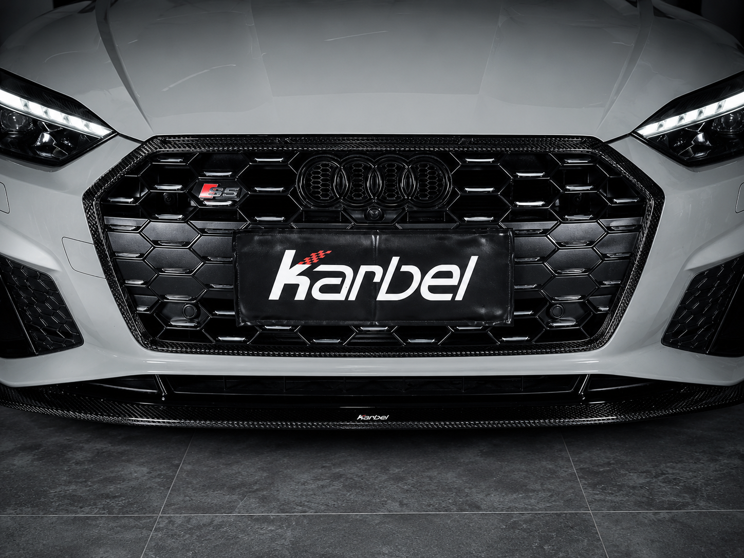 Karbel-Dry Carbon Front Grill Frame for Audi S5 & A5 S-bumper 2020-Early 2025 B9.5 Pre-preg Carbon Fiber