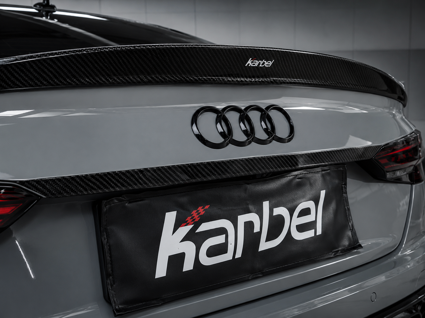 Karbel-Dry Carbon Trunk Lid Rear Trim for Audi S5 A5 S-bumper 2020-Early 2025 B9.5 Carbon Fiber