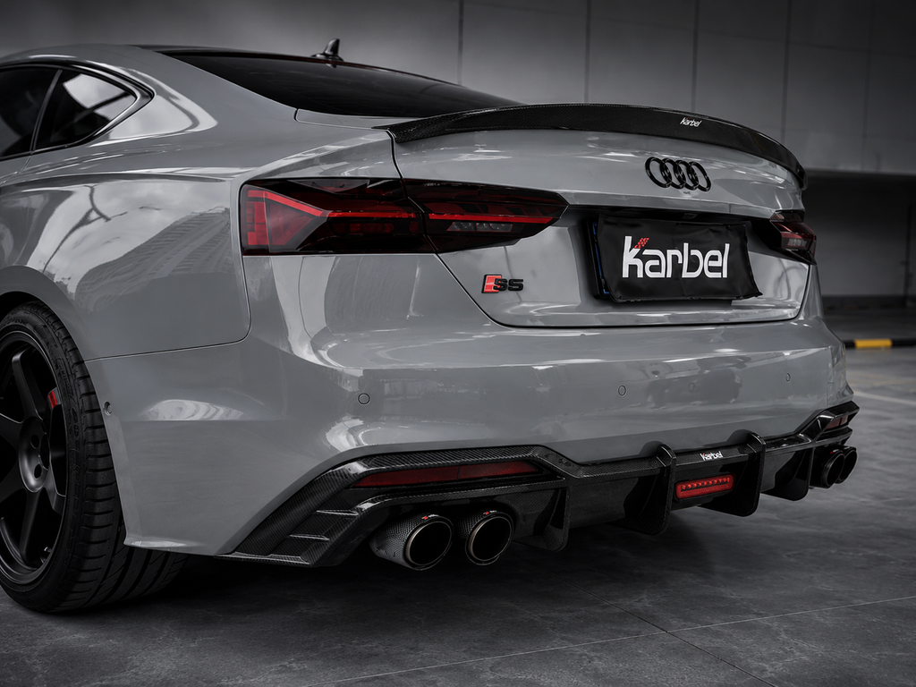 Karbel-Dry Carbon Trunk Lid Rear Trim for Audi S5 A5 S-bumper 2020-Early 2025 B9.5 Carbon Fiber