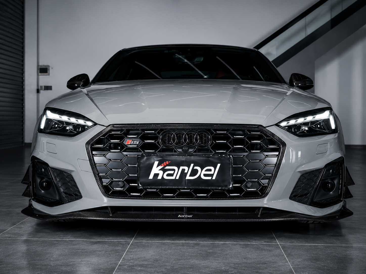Karbel-Dry Carbon Front Lip Ver.2 for Audi S5 & A5 S Line 2020-Early 2025 B9.5 Carbon Fiber