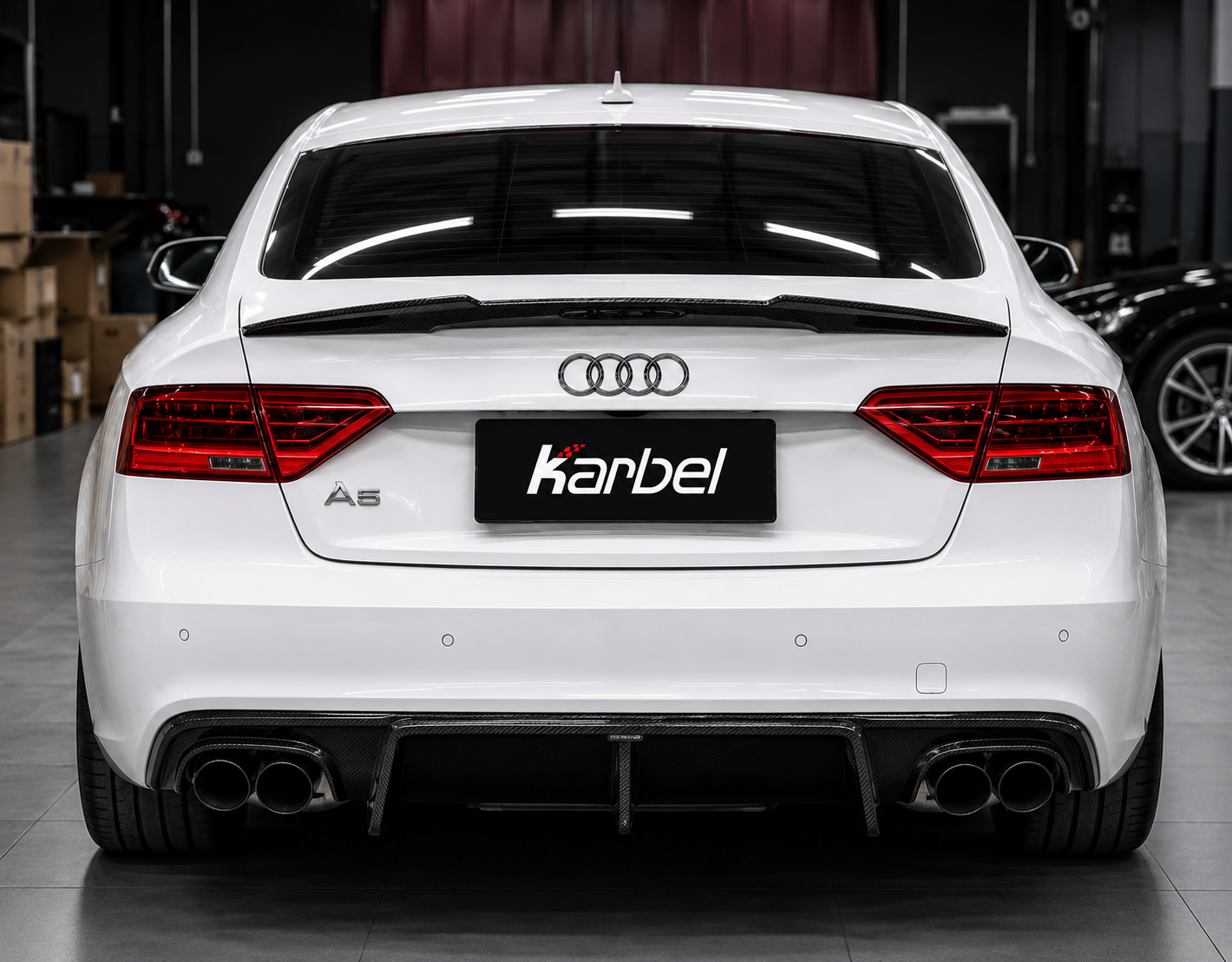Karbel-Dry Carbon V1 Rear Diffuser for Audi A5 S Line & S5 B8.5 Carbon Fiber