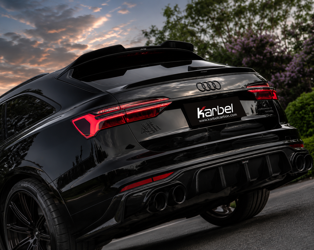 Karbel-Dry Carbon V1 Rear Diffuser for Audi A6 Allroad C8 2020-ON Carbon Fiber