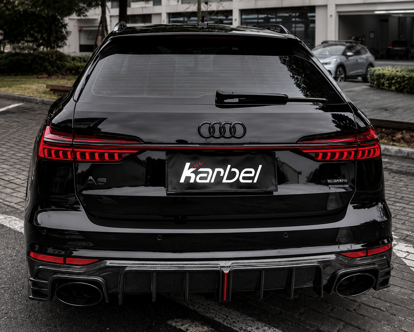 Karbel-Dry Carbon V2 Rear Diffuser For Audi A6 Allroad C8 2020-ON Carbon Fiber