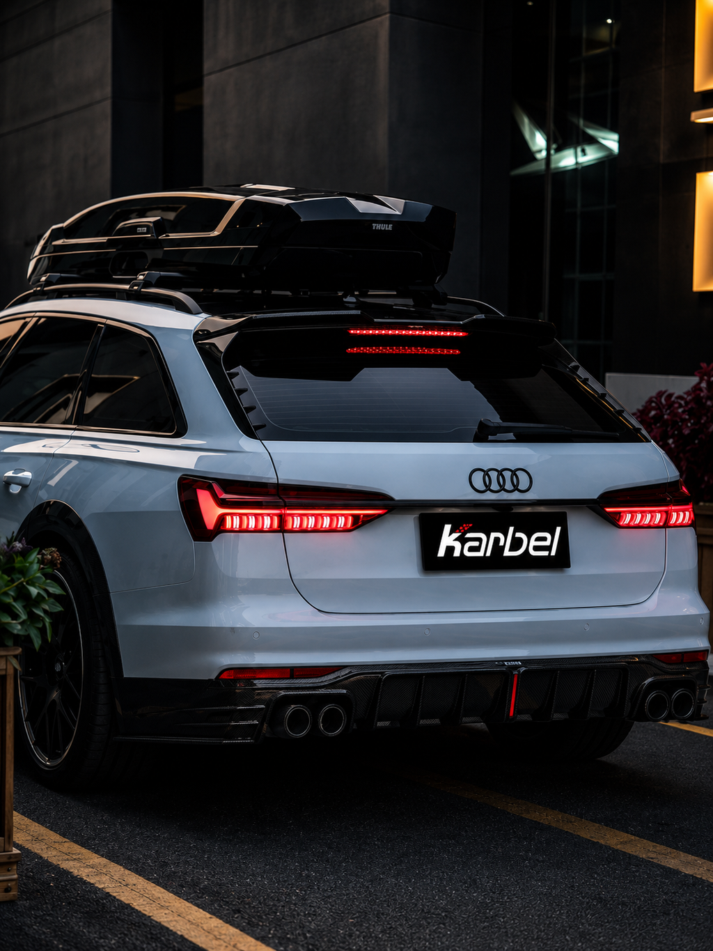 Karbel-Dry Carbon V2 Rear Roof Spoiler For Audi A6 Allroad C8 2020-ON Carbon Fiber