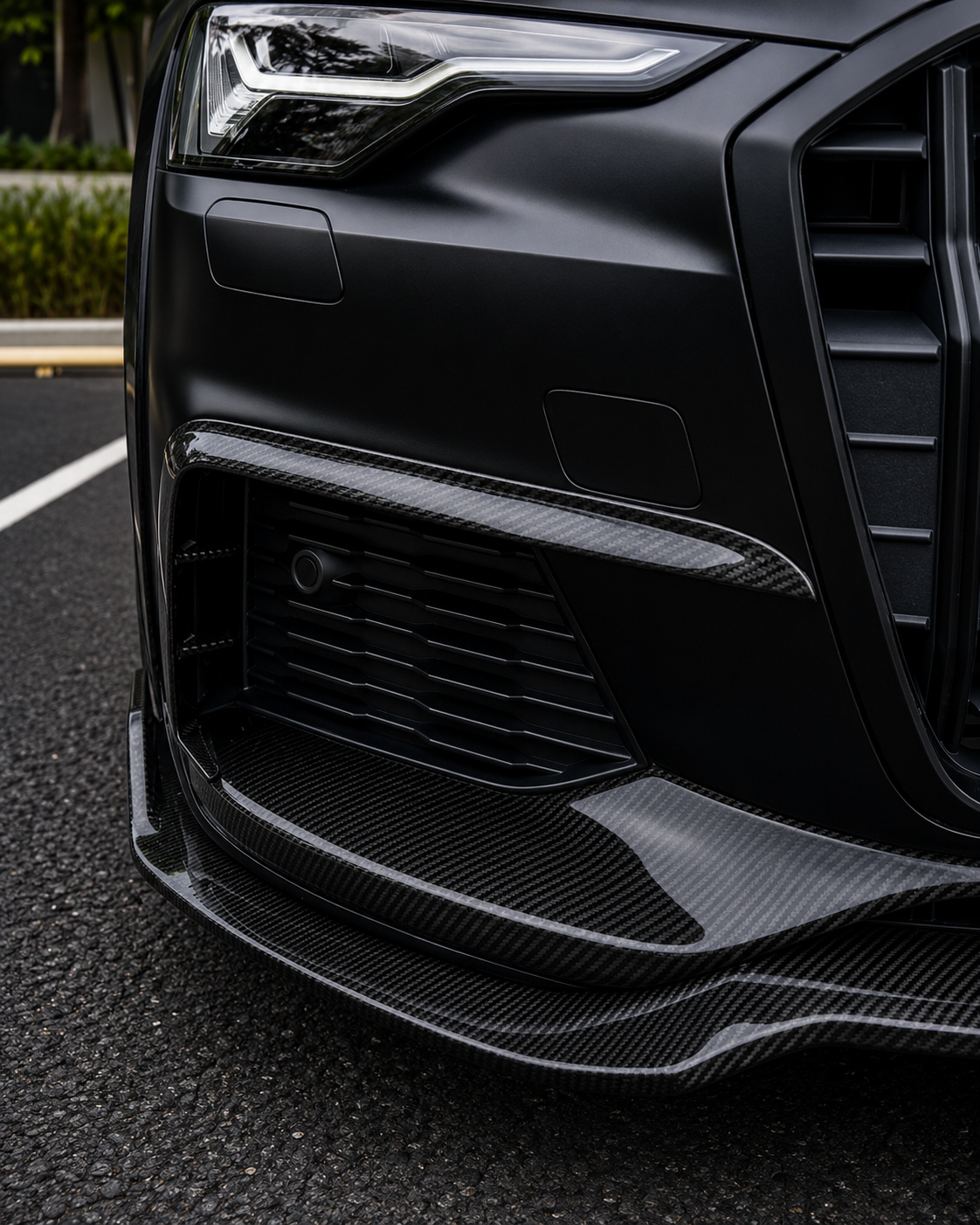 Karbel-Dry Carbon Upper Valences for Audi A6 Allroad C8 2020-ONWARDS Carbon Fiber