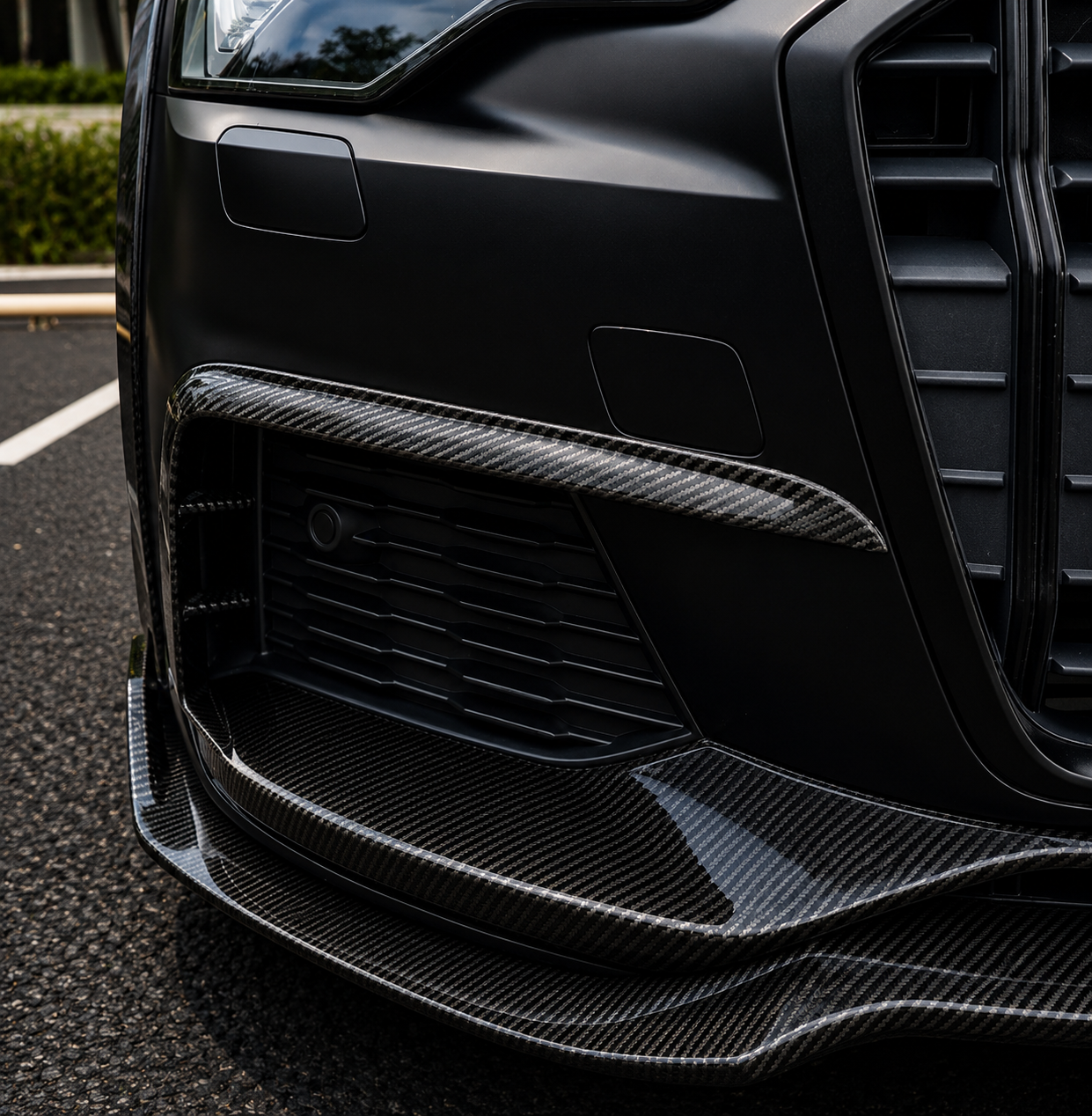 Karbel-Dry Carbon Upper Valences for Audi A6 Allroad C8 2020-ON Carbon Fiber
