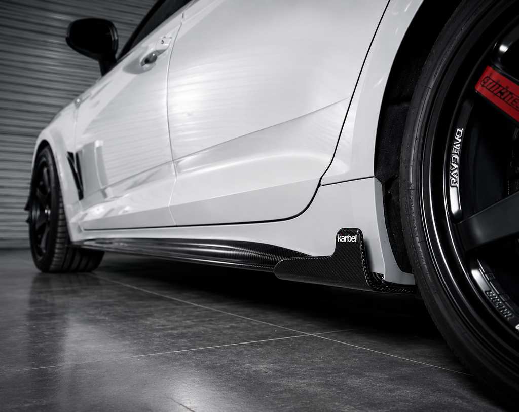Karbel-Dry Carbon Side Skirts for Audi S5 A5 B9.5 2020-Early 2025 Dry Pre-preg Carbon Fiber