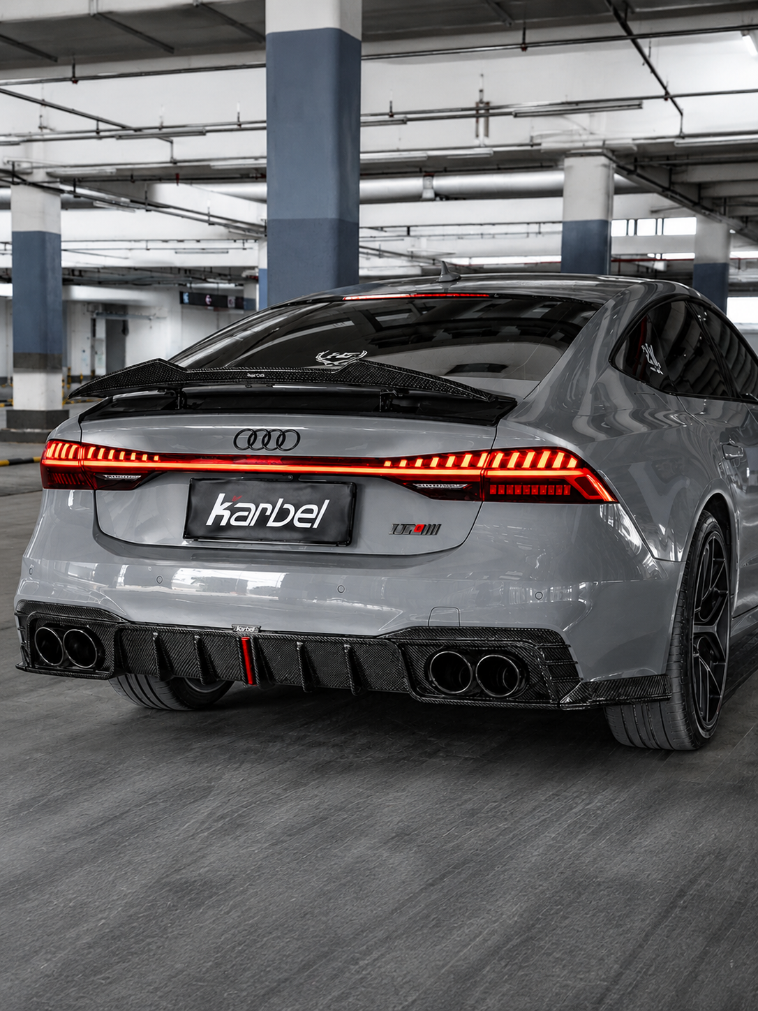 Karbel-Dry Carbon V2 Rear Spoiler for Audi RS7 S7 A7 C8 Carbon Fiber