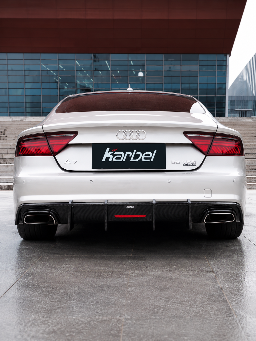Karbel-Dry Carbon Rear Diffuser for Audi S7 & A7 S Line C7.5 Carbon Fiber