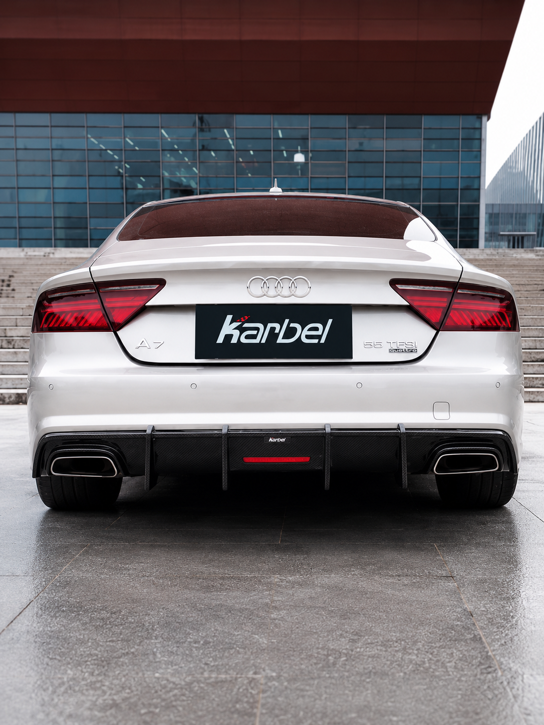 Karbel-Dry Carbon Rear Diffuser for Audi S7 & A7 S Line C7.5 Carbon Fiber