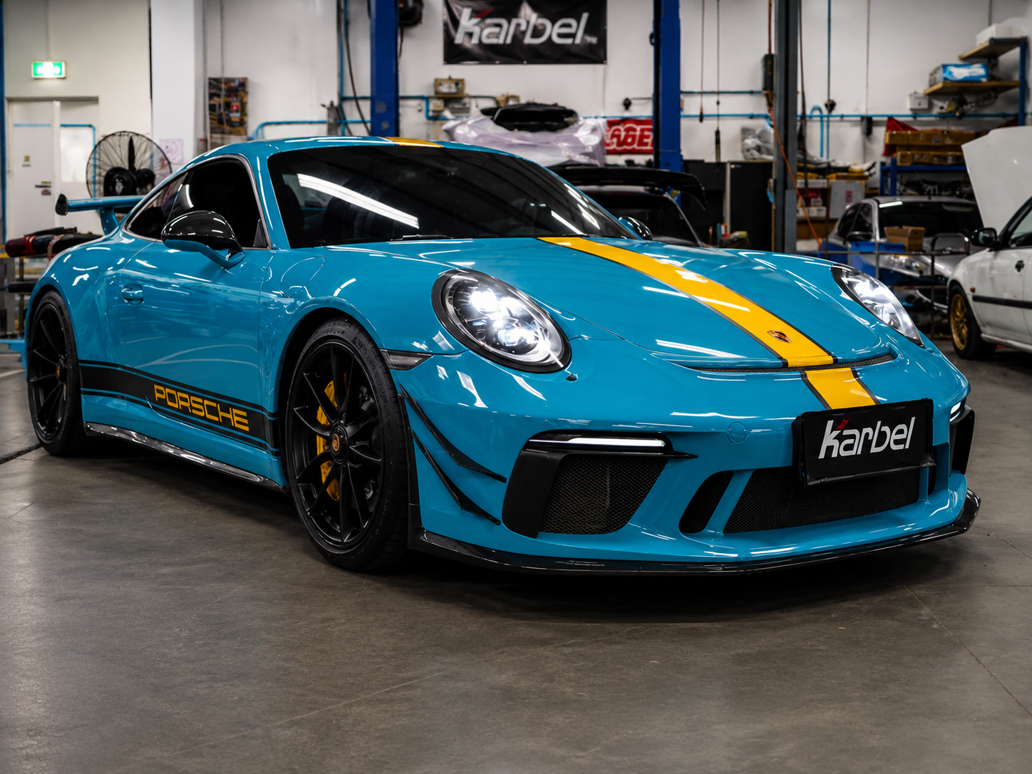 Karbel-Dry Carbon Front Splitter & Side Lip Extension for Porsche 911 991.2 GT3 Carbon Fiber