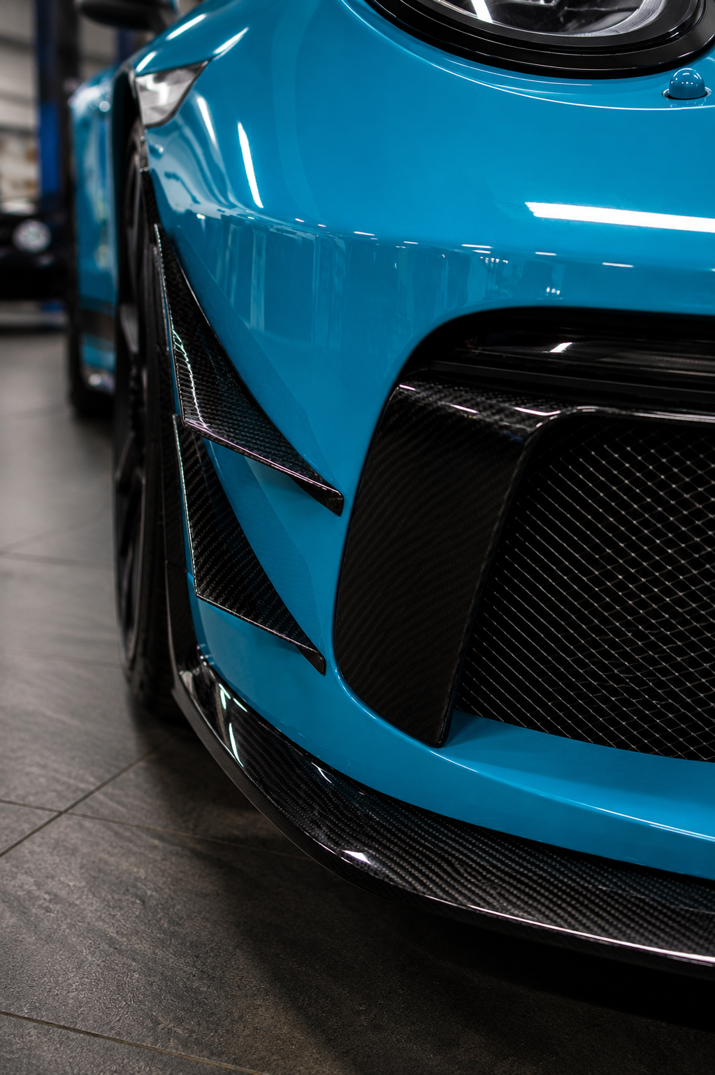 Karbel-Dry Carbon Front Bumper Upper Valences for Porsche 911 991.2 GT3 Pre-preg Carbon Fiber