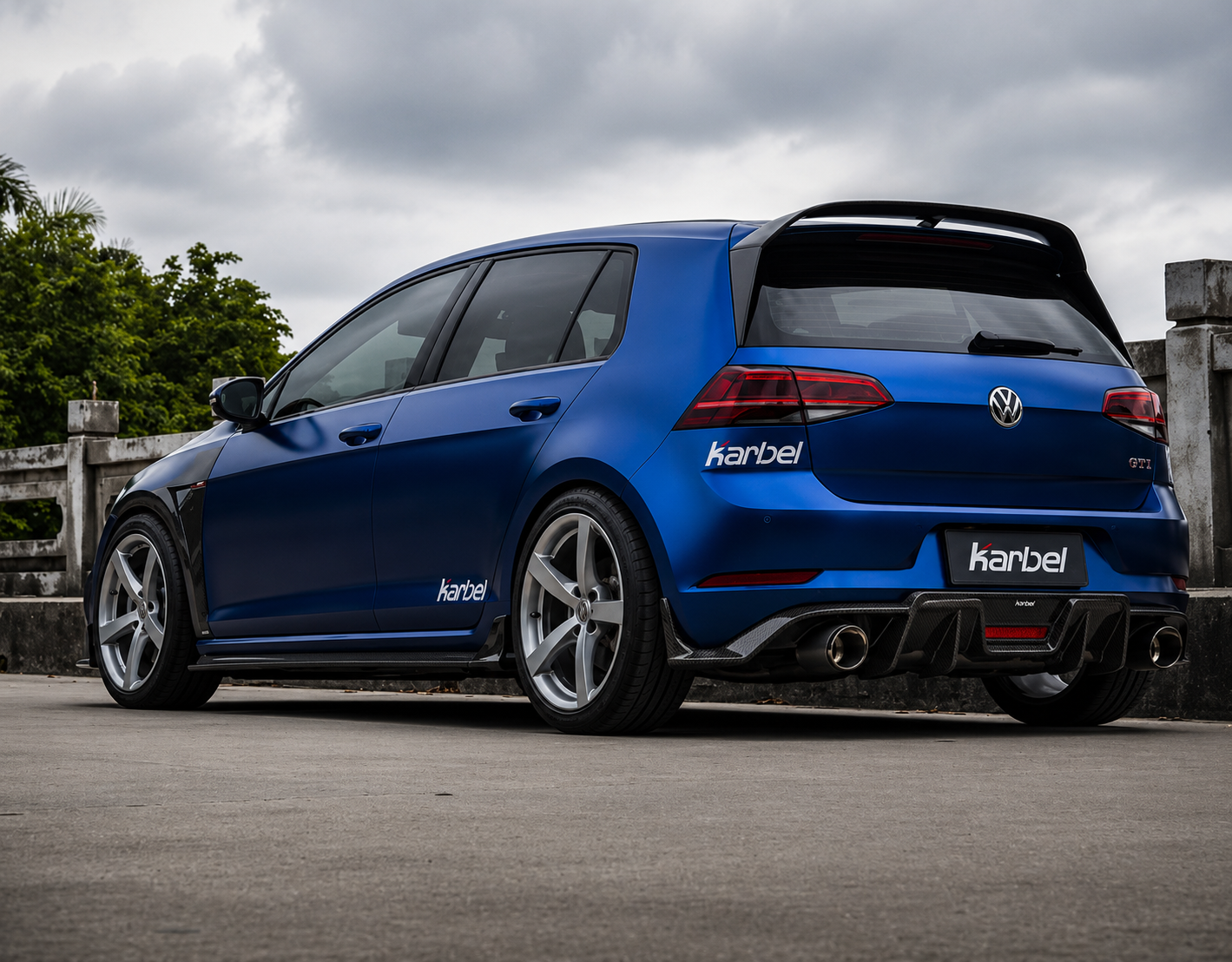 Karbel-Dry Carbon Fiber Rear Diffuser for Volkswagen Golf GTI MK7.5