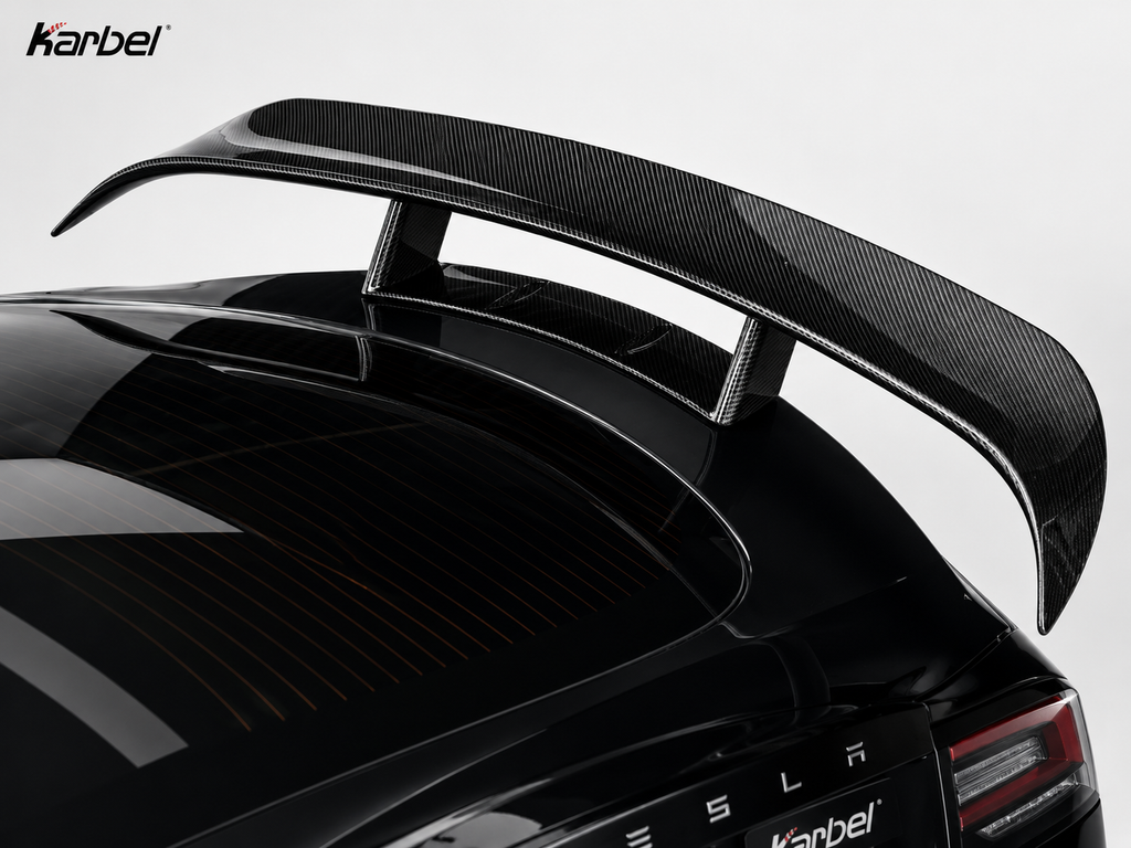 Karbel-Dry Carbon Rear Wing for Tesla Model S 3rd Gen Late 2021-Onwards Dry Pre-preg Carbon Fiber