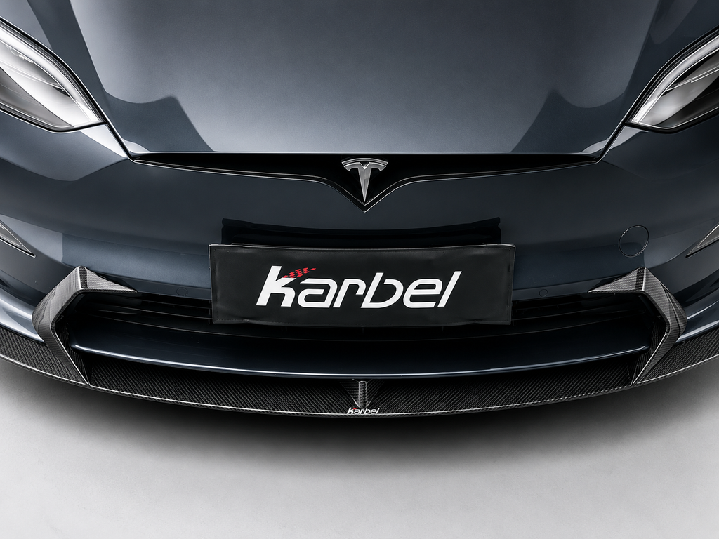 Karbel-Dry Carbon Front Lip for Tesla Model S 3rd Gen Late 2021-Onwards  Dry Pre-preg Carbon Fiber