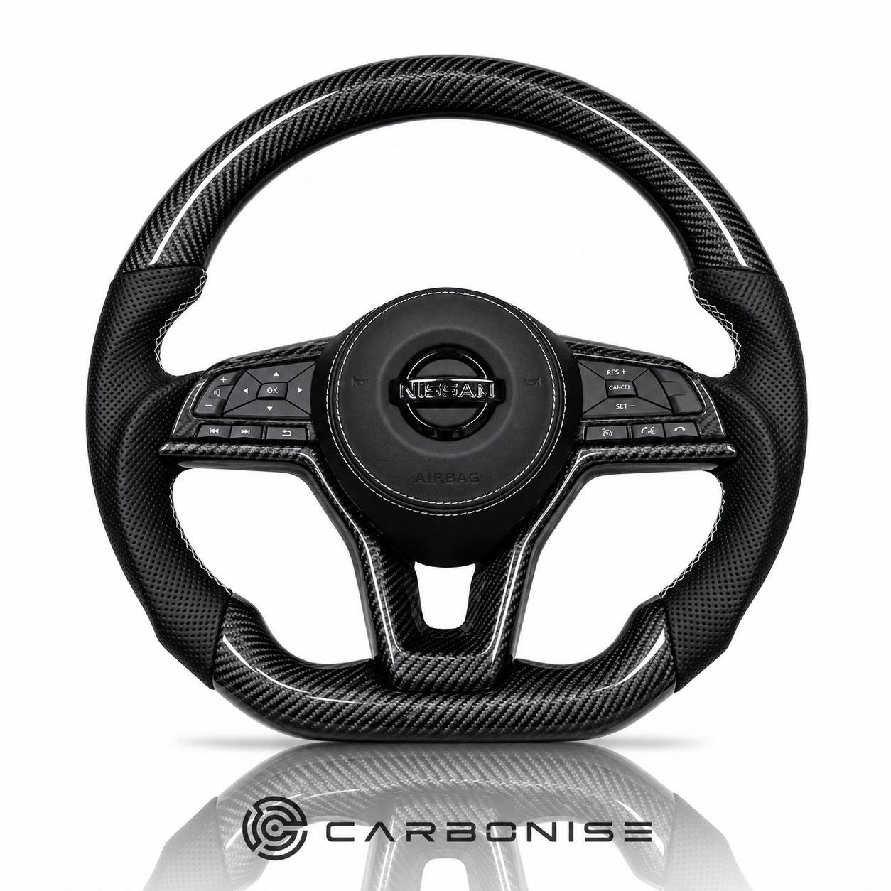 Nissan Steering Wheel (Carbon Fiber+Perforated Leather) @8