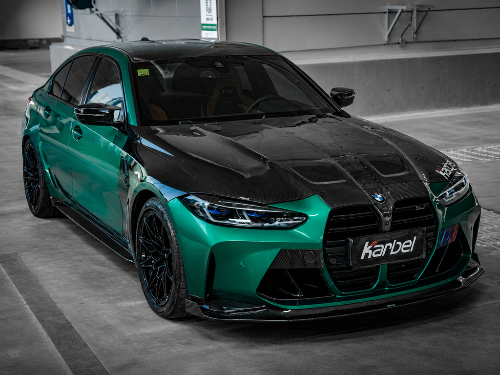 Karbel-Dry Carbon Fiber Front Bumper Overlay Trim for BMW M3 G80 G81 & M4 G82 G83 2021-Onwards
