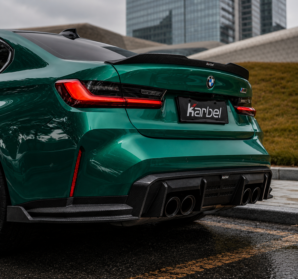 Karbel-Dry Carbon Fiber V2 Rear Diffuser & Canards For M3 G80 2021-Onwards