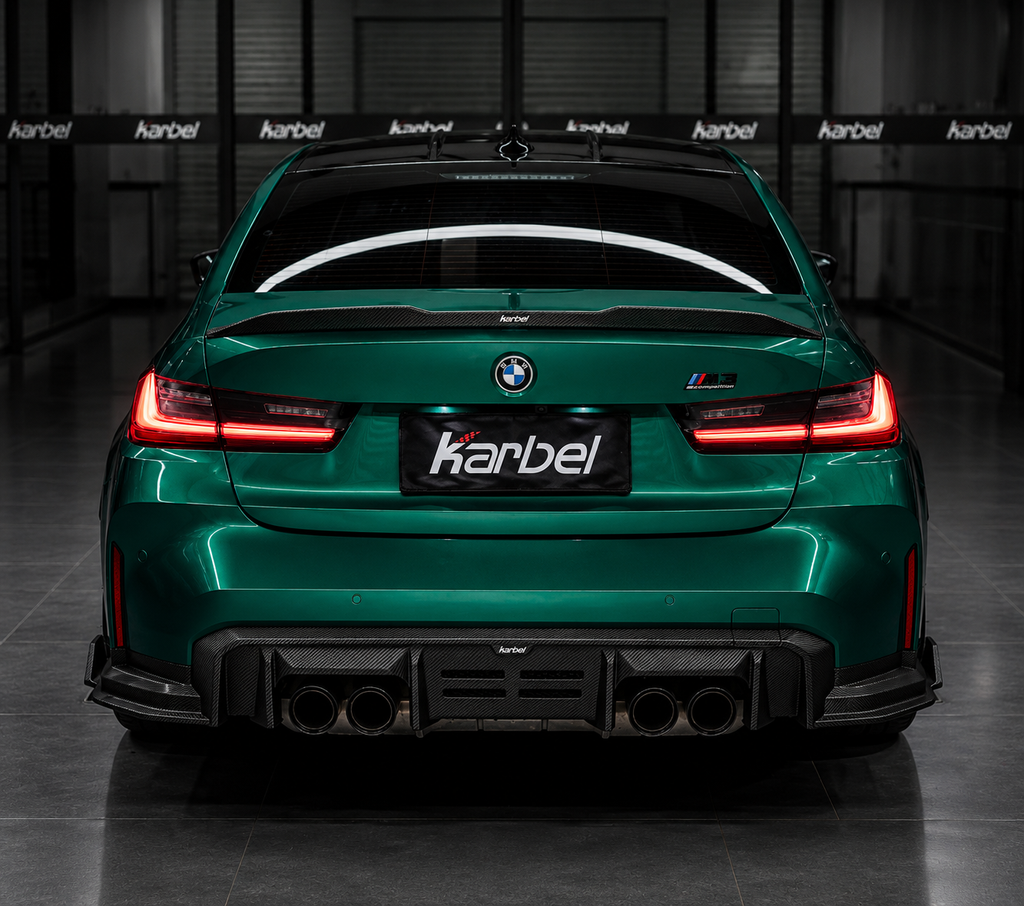 Karbel-Dry Carbon Fiber V2 Rear Diffuser & Canards For M3 G80 2021-Onwards